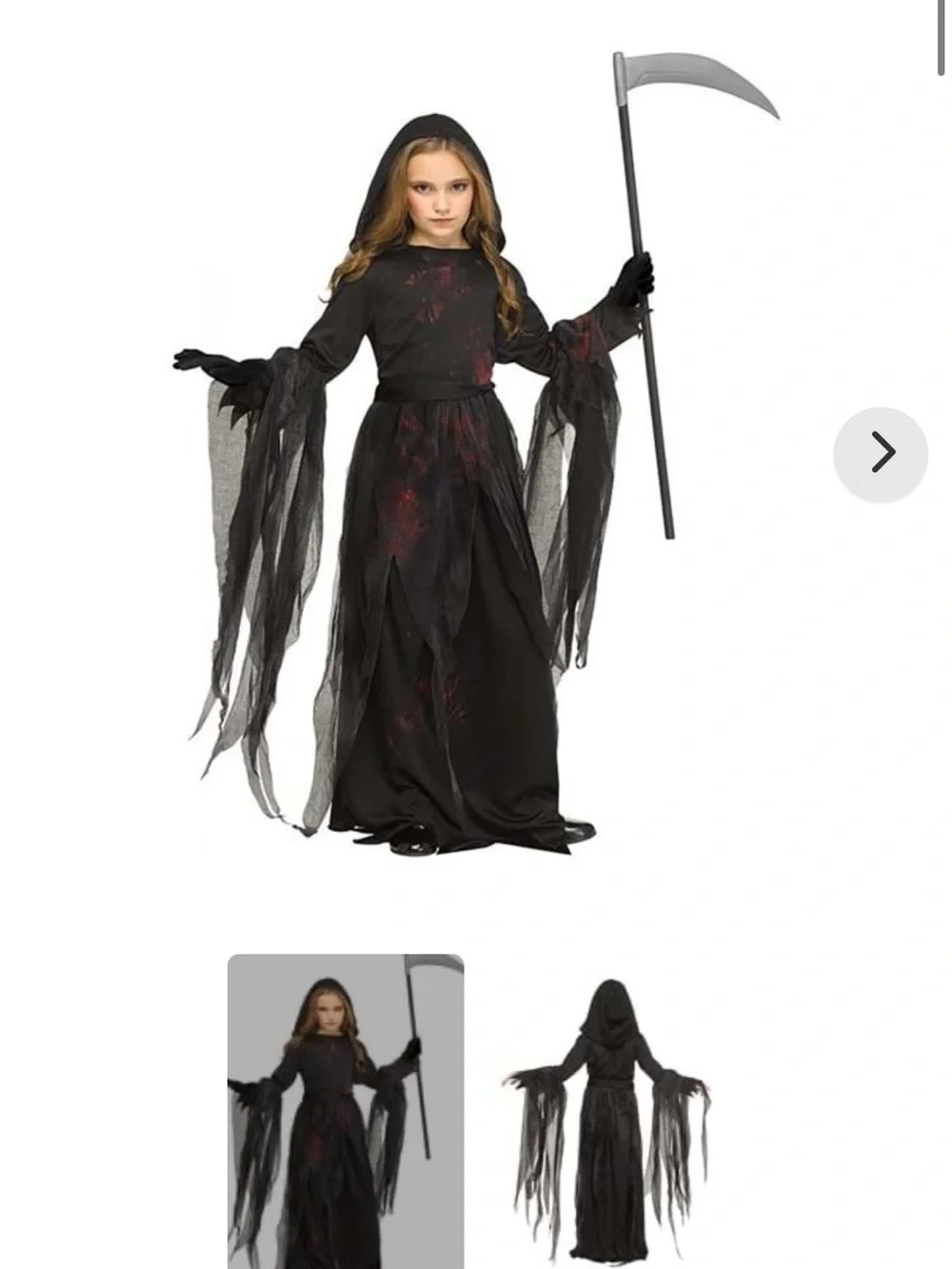 Girls Soulless Reaper Halloween Costume
